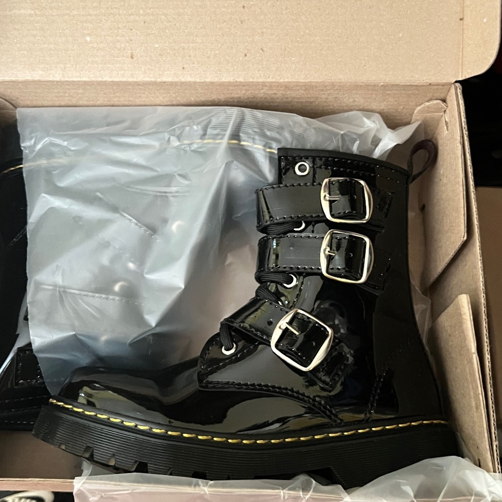 Black platform boots